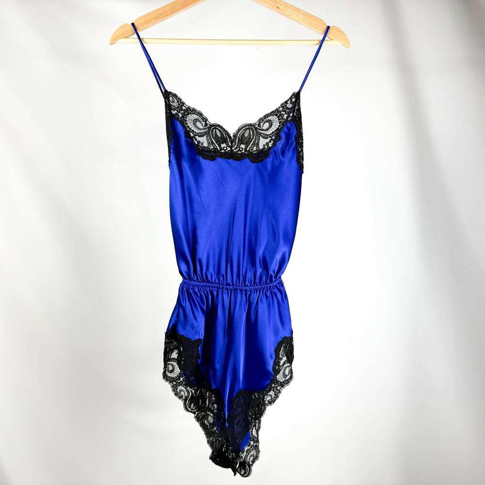 Vintage Blue Satin Teddy - Small